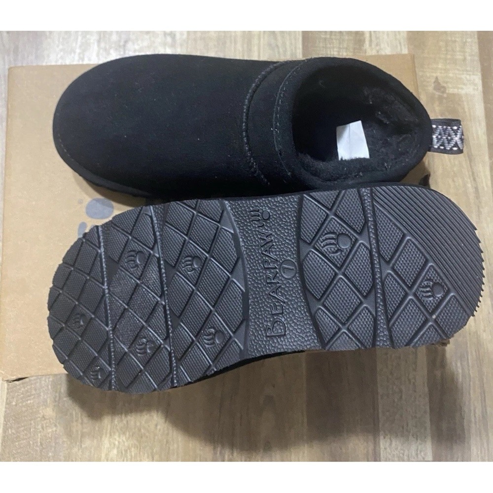BEARPAW Kam Women's Slip On Slippers Size 7M Black Suede Water Repellent Bootie - Picture 5 of 8